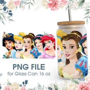 Princess 16 oz Glass Can PNG File