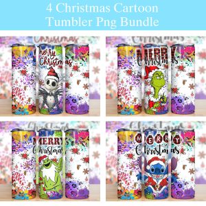 Christmas Cartoon Tumbler PNG