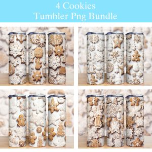 Christmas Gingerbread Cookies Tumbler PNG