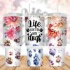 Dog Mom Dahlia 40 oz 2 piece Tumbler Wrap