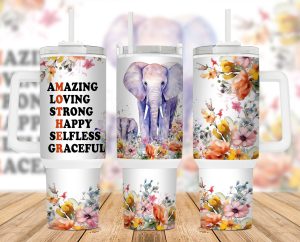 Elephant Mom 40 oz 2 piece Tumbler Wrap