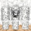 Highland Cow Floral 40 oz 2 piece Tumbler Wrap
