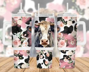 Milk Cow Print 40 oz 2 piece Tumbler Wrap