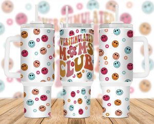 Overstimulated Moms Club 40 oz 2 piece Tumbler Wrap