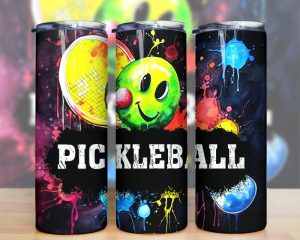 Pickleball Colorful Tumbler PNG