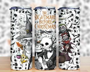 The Nightmare before Christmas Jack and Sally Tumbler PNG