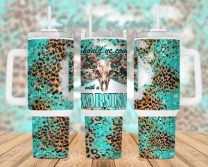 Western Cowhide Leopard 40 oz 2 piece Tumbler Wrap