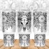 Western Highland Bull Skull Floral 40 oz 2 piece Tumbler Wrap