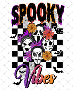 Spooky vibes png, Retro Halloween png
