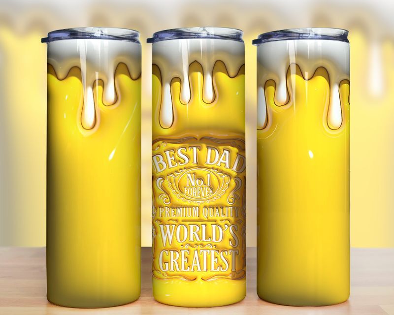 3D Inflated Beer Best Dad Tumbler PNG 3D Inflated Beer Best Dad Tumbler PNG
