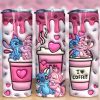3D Inflated Cartoon Stitch Couple Tumbler PNG