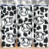3D Inflated Cow Print Tumbler PNG