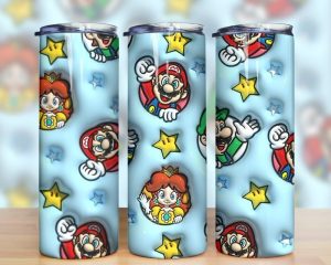 3D Inflated Game Mario Tumbler PNG