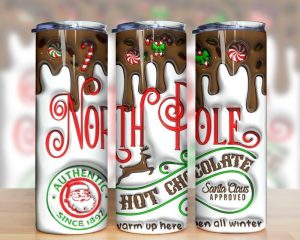 3D Inflated Northpole Hot Chocolate Tumbler PNG