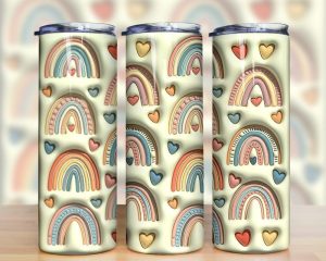 3D Inflated Rainbow Tumbler PNG