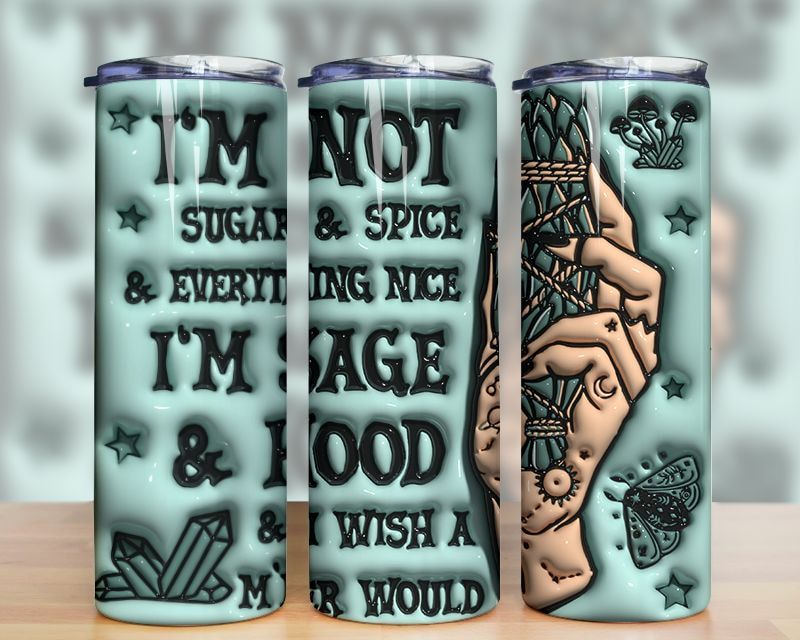 3D Inflated Witch Sage Tumbler PNG 3D Inflated Witch Sage Tumbler PNG