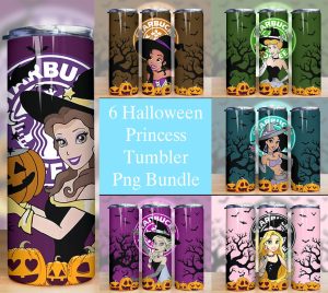 Bundle Halloween Princess Tumbler PNG