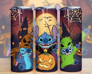 Cartoon Character Halloween Stitch Tumbler PNG