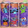 Cartoon Halloween Stitch Glitter Tumbler PNG