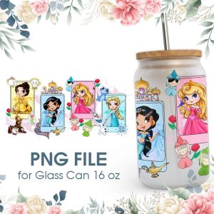 Chibi Princess 16 oz Glass Can PNG File