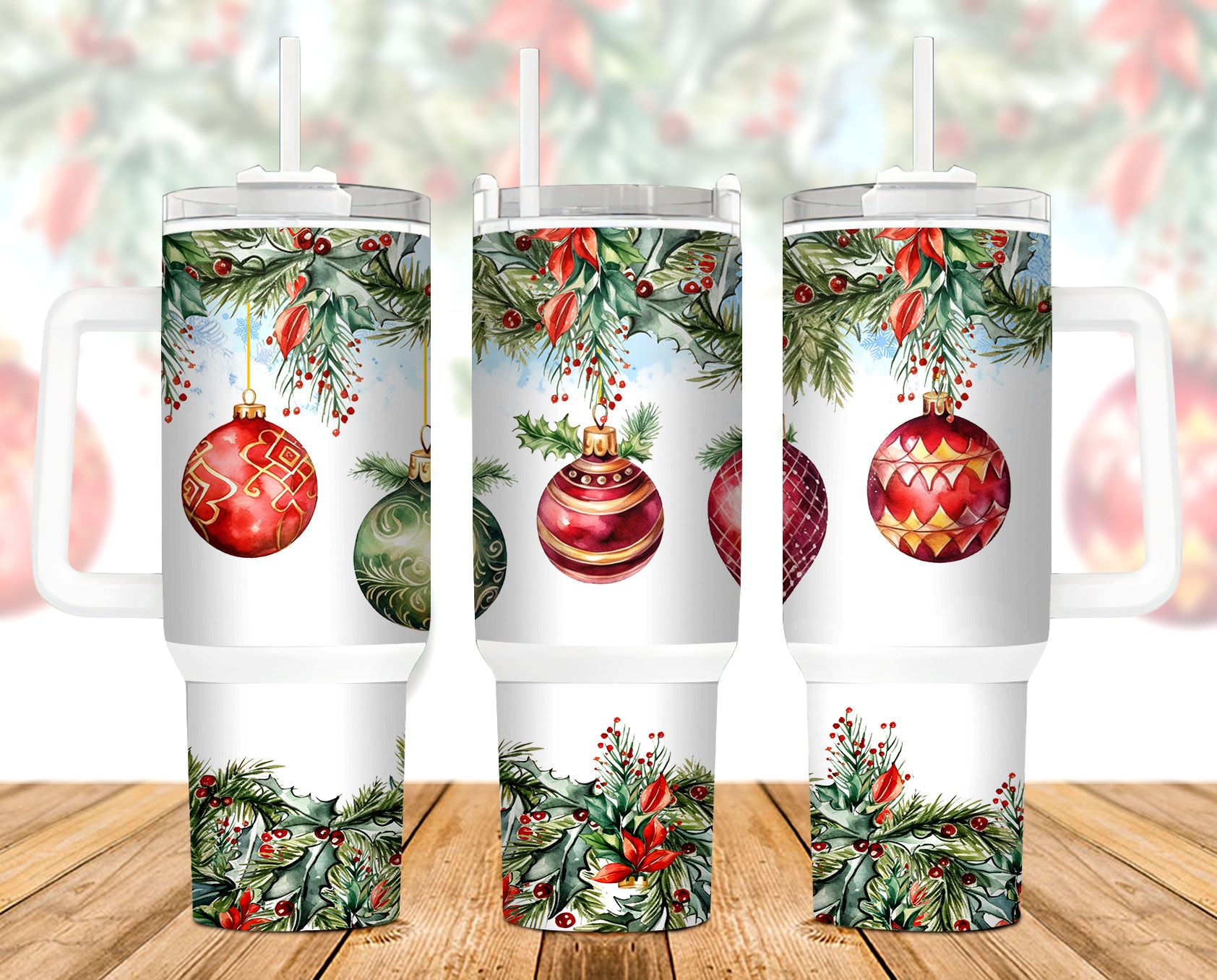 Christmas Balls 40 oz 2 piece Tumbler Wrap Christmas Balls 40 oz 2 piece Tumbler Wrap