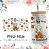 Dancing Skeleton Coffee Pumpkin 16 oz Glass Can PNG File