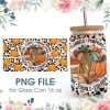Fall Pumpkins Leopard 16 oz Glass Can PNG File