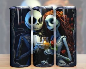 Halloween Jack and Sally Tumbler PNG