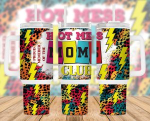 Hot Mess Moms Club 40 oz 2 piece Tumbler Wrap