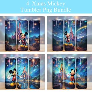 Inspired Cartoon Christmas Mickey Tumbler PNG