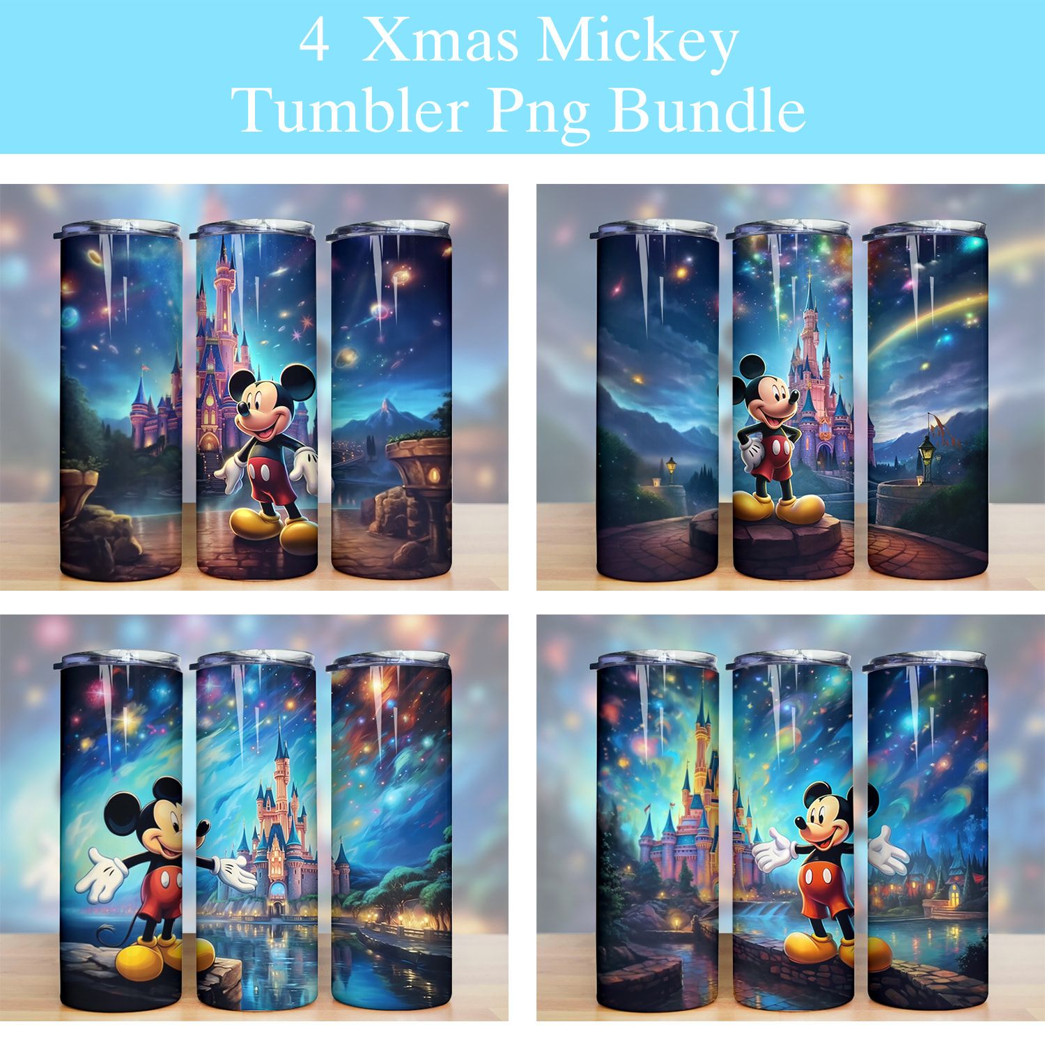 Inspired Cartoon Christmas Mickey Tumbler Png Inspired Cartoon Christmas Mickey Tumbler PNG