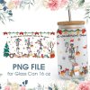 It's Most Wonderful Time of the Year Christmas 16 oz Glass Can PNG File