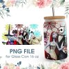 Jack Skellington Halloween 16 oz Glass Can PNG File