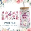 Pink Pumpkin 16 oz Glass Can PNG File