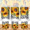 Sunflower Leopard 40 oz 2 piece Tumbler Wrap